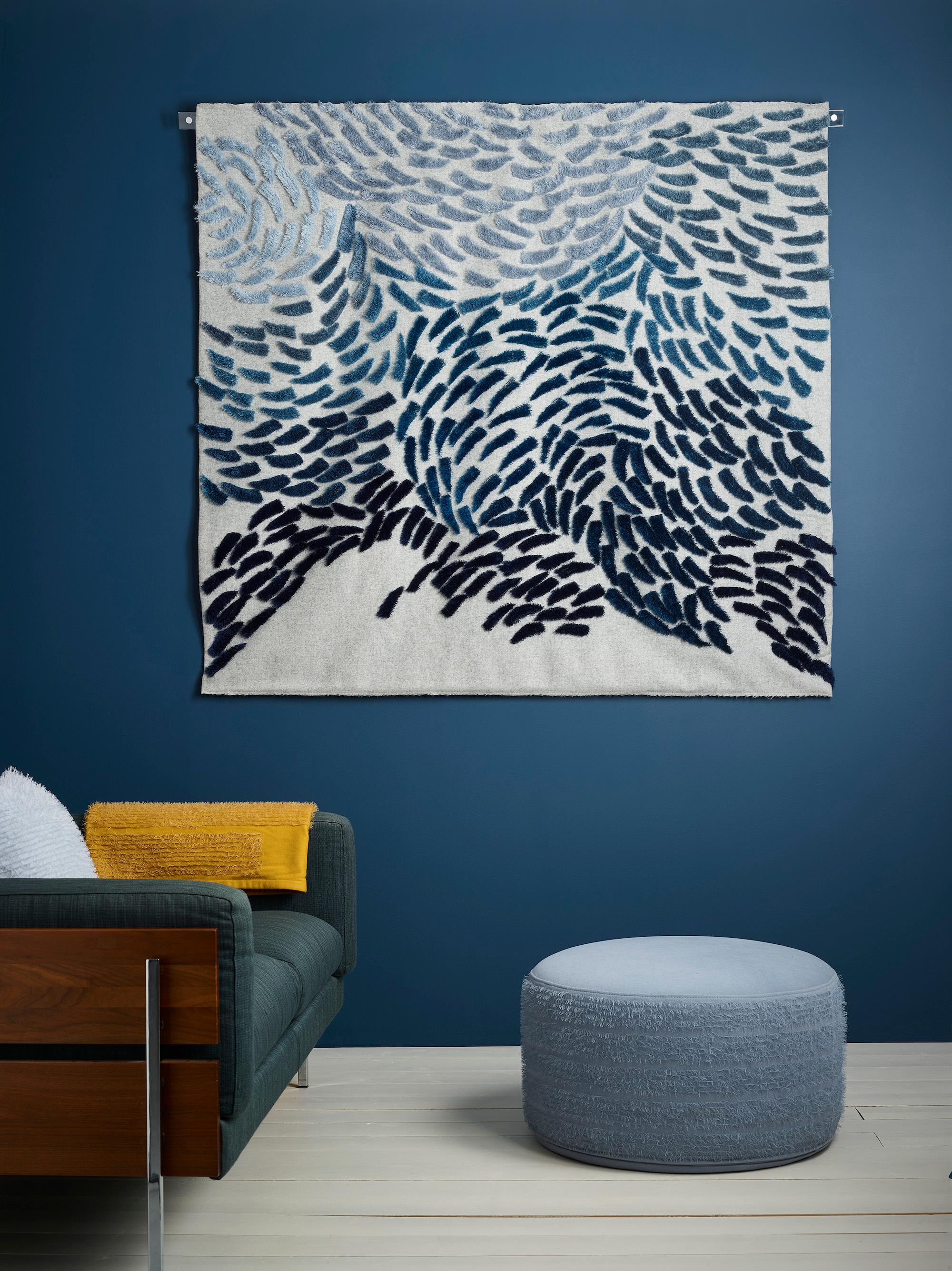 Murmuration - tufted wool wall hanging made bespoke For Sale 1