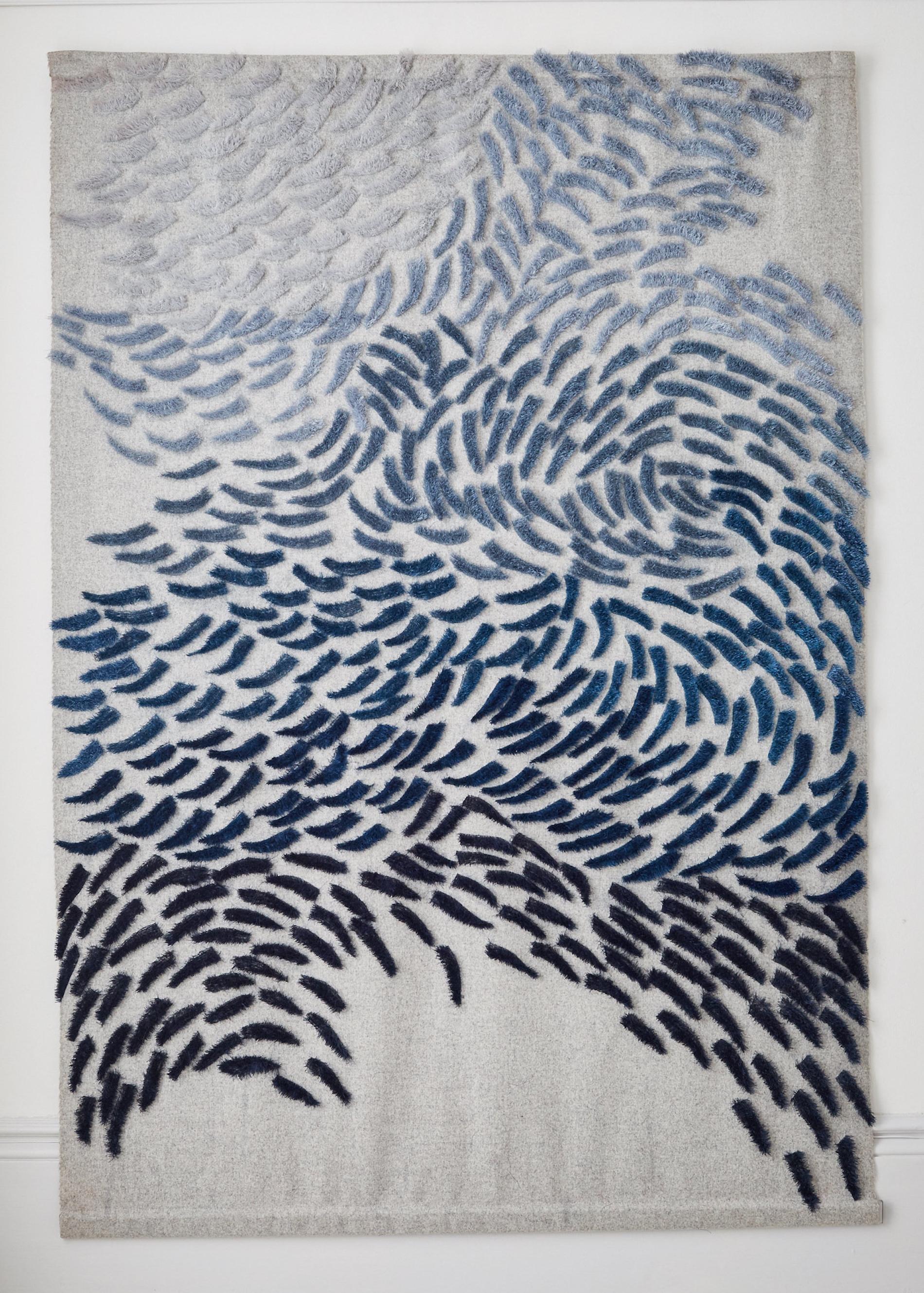 Murmuration - tufted wool wall hanging made bespoke For Sale 3