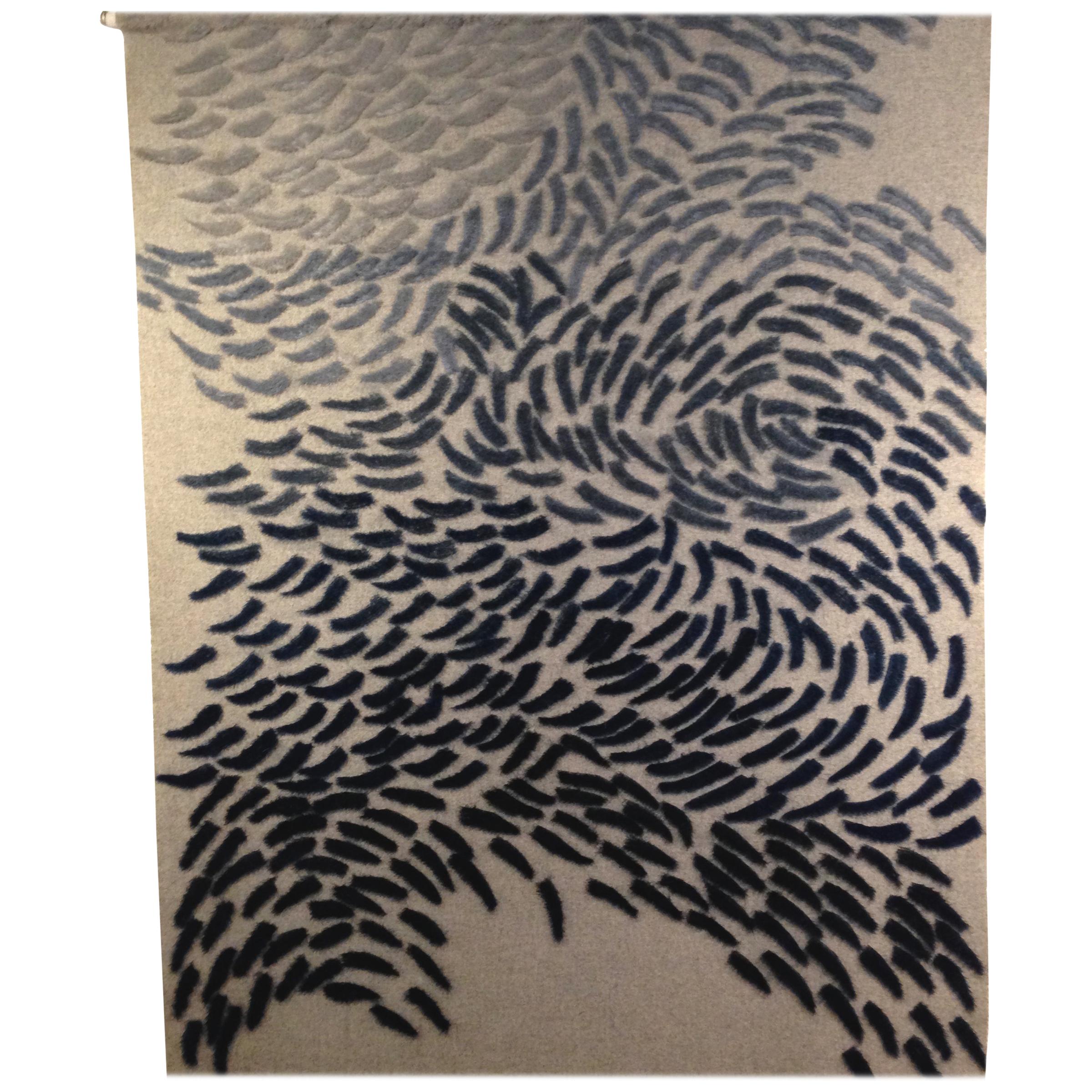 Murmuration - tufted wool wall hanging made bespoke For Sale