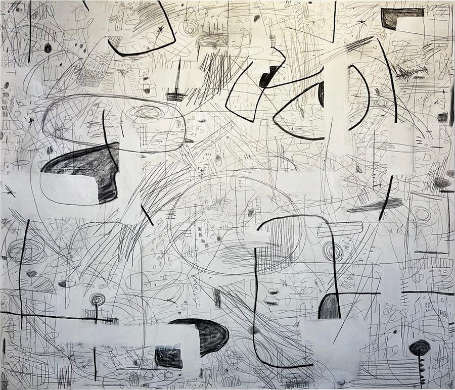 Light Thoughts, 2024 technique mixte sur planche d'artiste, art géométrique abstrait