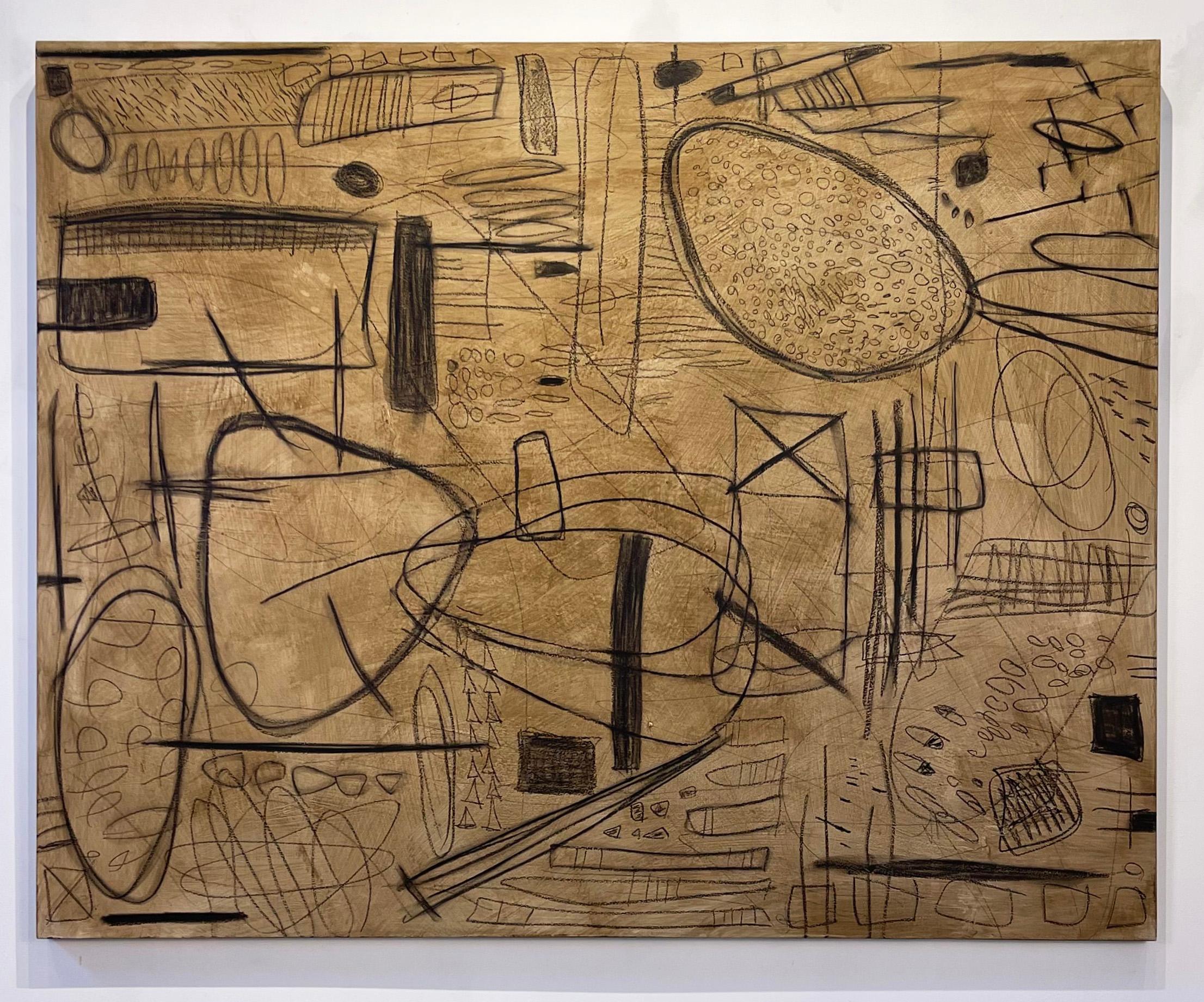 Poor Gabriel, 2024 Mixed Media, Canvas by Murray Duncan - Abstract Geometric Art For Sale 1