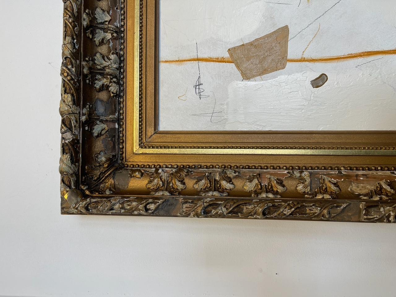 Cake by Murray Duncan - Mixed Media on Board, Gilded Vintage Frame, Abstract 2