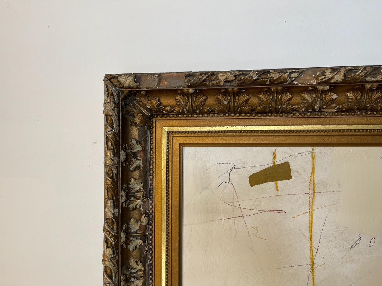 Cake by Murray Duncan - Mixed Media on Board, Gilded Vintage Frame, Abstract 5