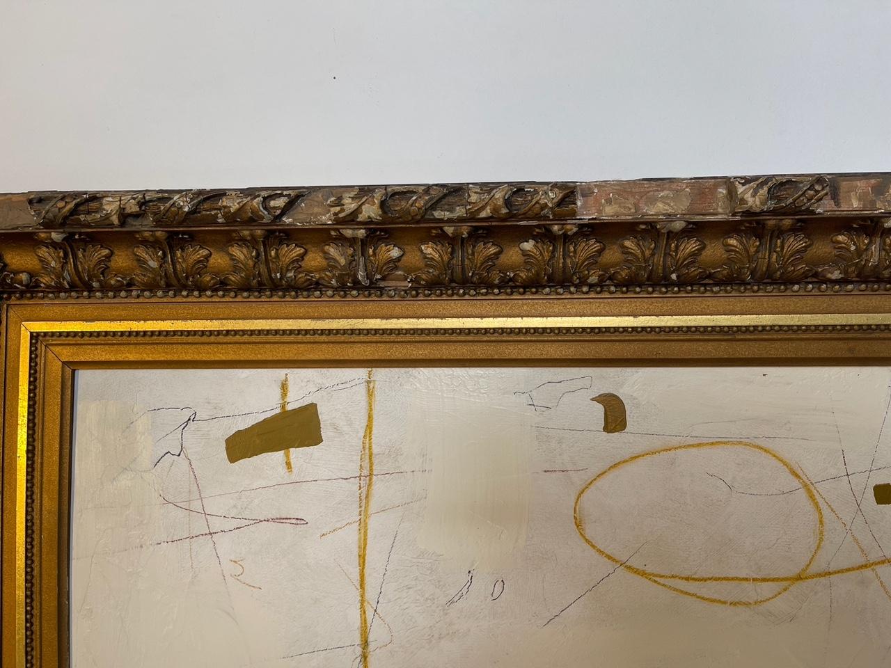 Cake by Murray Duncan - Mixed Media on Board, Gilded Vintage Frame, Abstract 6