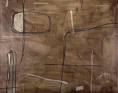 Crepuscolo, 2024 di Murray Duncan  Tecnica mista astratta geometrica su tavola