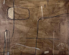 Atardecer, 2024 por Murray Duncan  Técnica mixta abstracta geométrica sobre lienzo