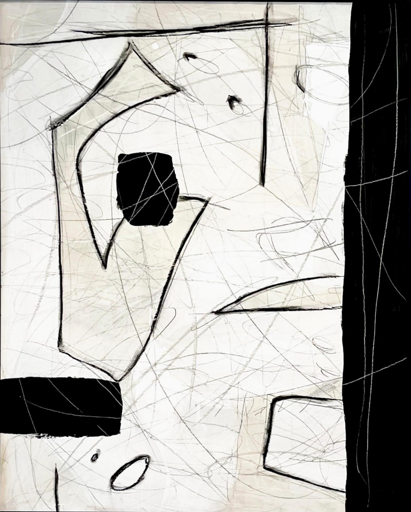 Senza titolo #122 di Murray Duncan 
Tecnica mista su carta
Dimensioni: 32" x 40"
Non incorniciato, firmato

Un'audace opera a tecnica mista con linee e texture dinamiche.

Questo pezzo accattivante di Murray Duncan mette in mostra il suo