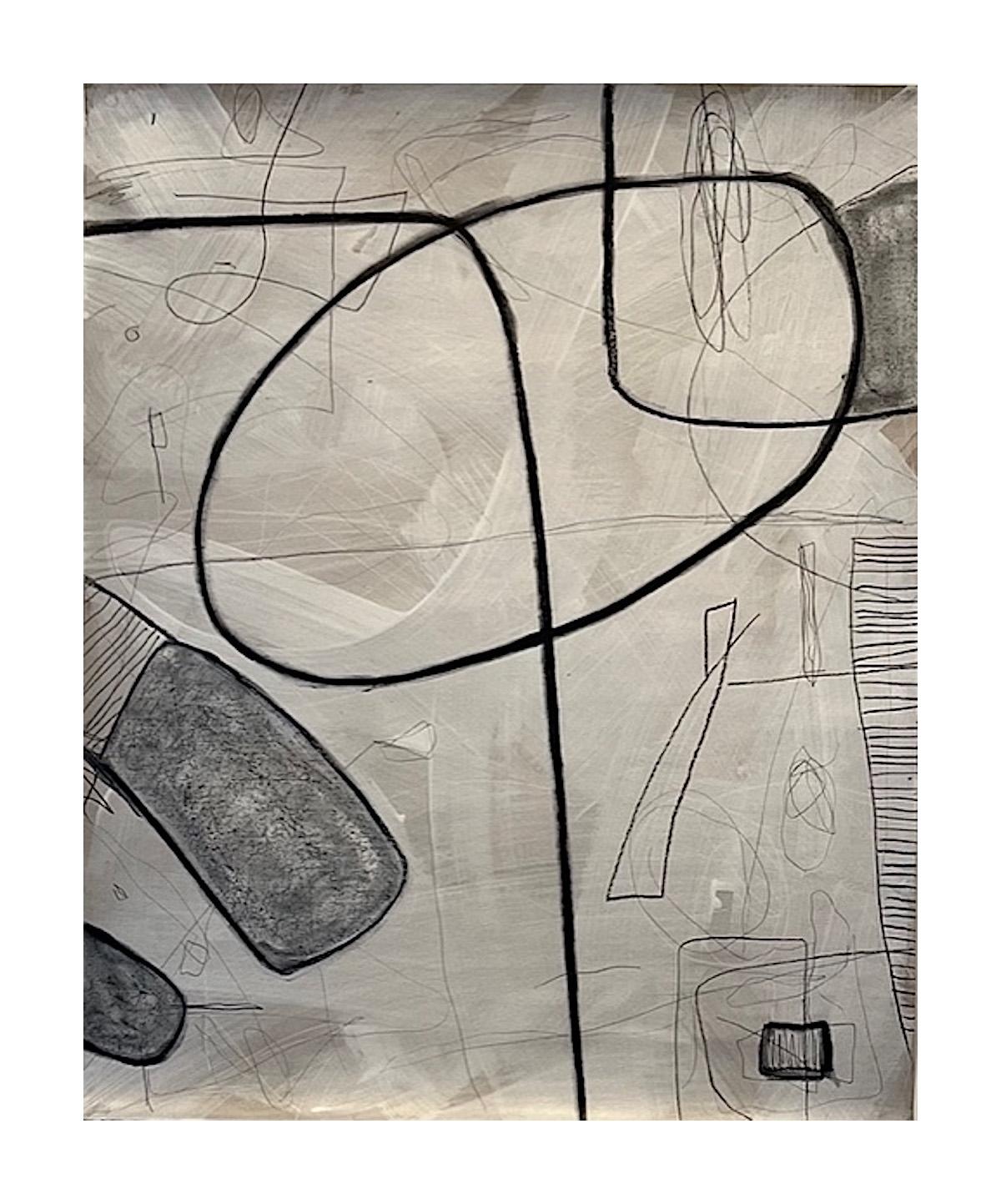 Untitled #407, tecnica mista su carta di Murray Duncan - Astratto geometrico moderno