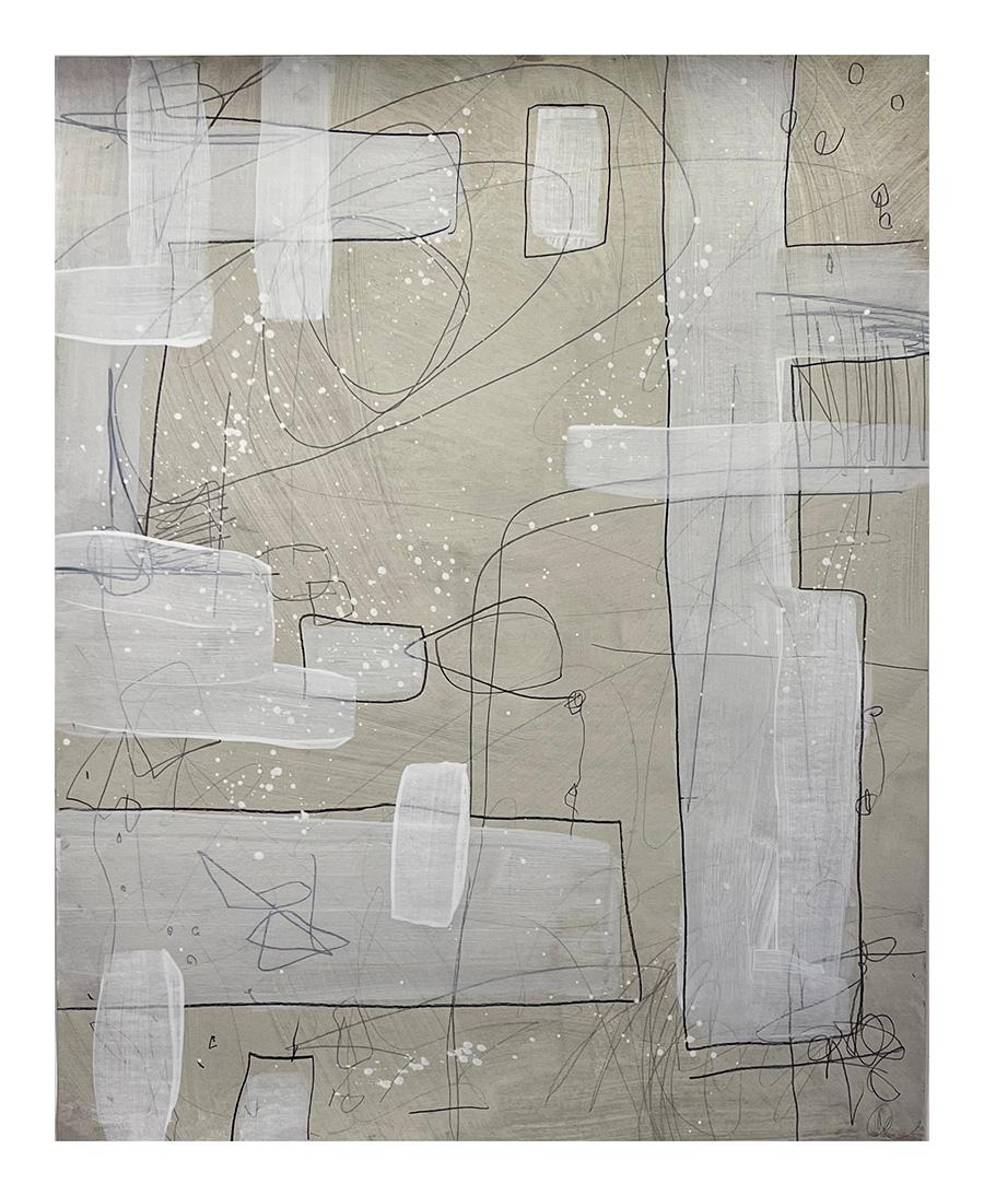 Untitled #503, tecnica mista su carta di Murray Duncan - Astratto geometrico moderno