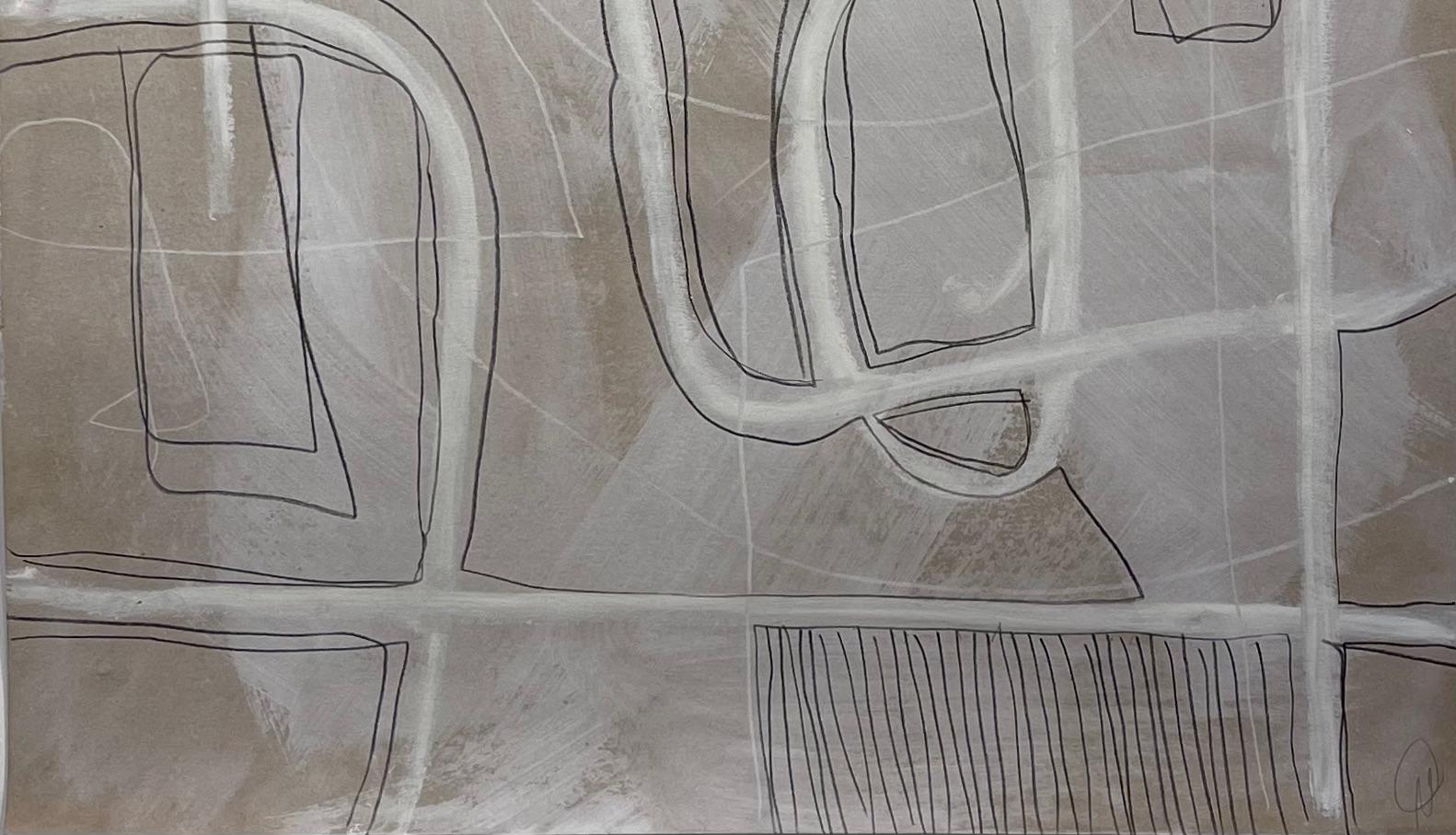 Sin título #504, Técnica mixta sobre papel de Murray Duncan - Abstracto Geométrico Moderno en venta 3
