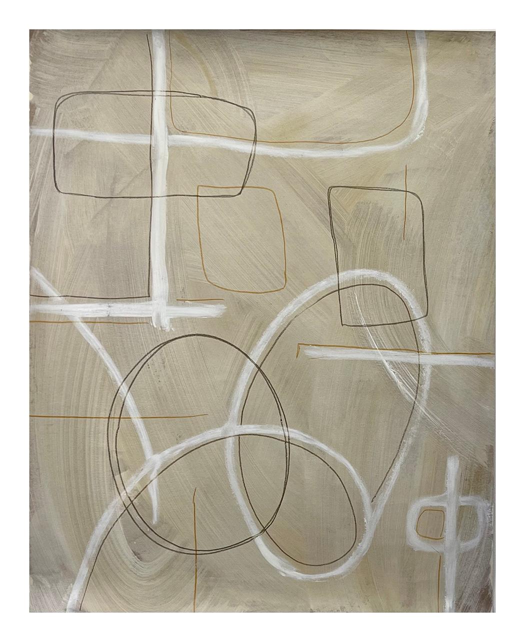 Untitled #505, tecnica mista su carta di Murray Duncan - Astratto geometrico moderno