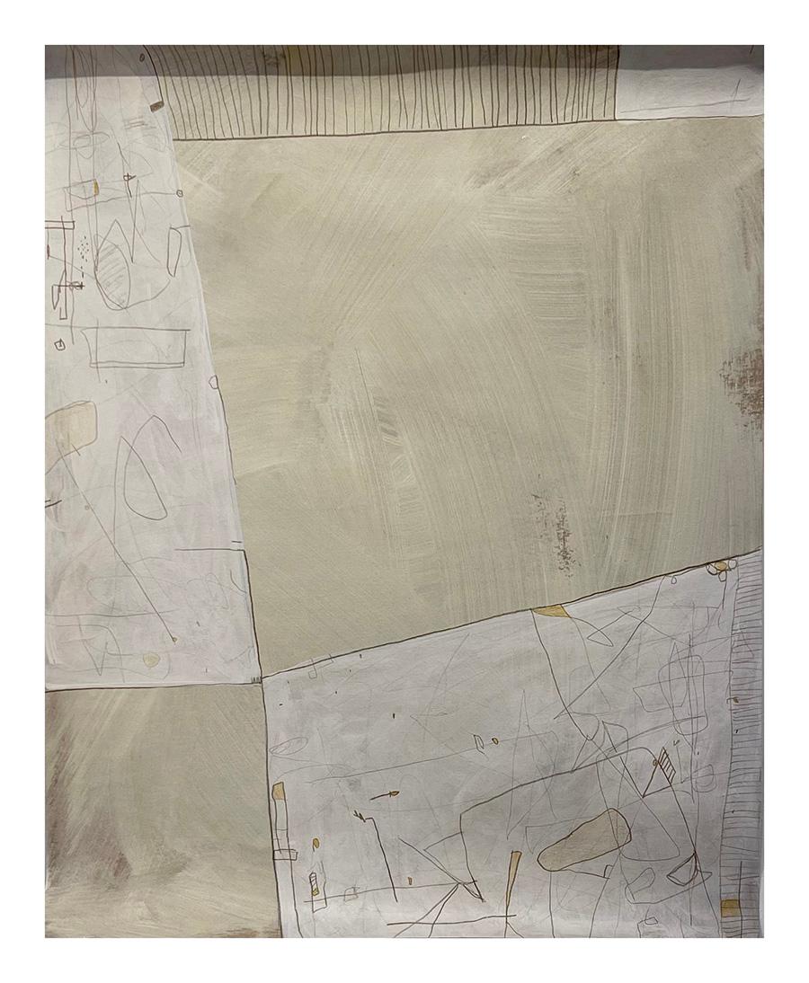 Untitled #507, tecnica mista su carta di Murray Duncan - Astratto geometrico moderno
