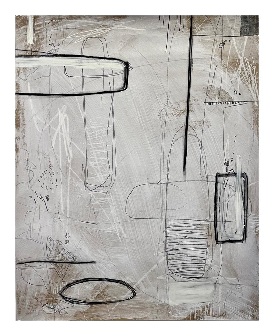 Untitled #510, tecnica mista su carta di Murray Duncan - Astratto geometrico moderno