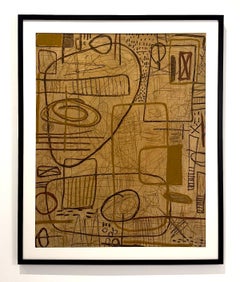 «Field Notes II», de Murray Duncan, técnica mixta sobre papel, abstracto geométrico