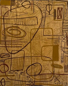 «Field Notes II», de Murray Duncan, técnica mixta sobre papel, abstracto geométrico