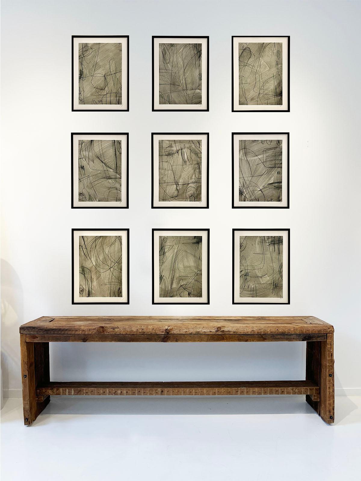 Études de lignes géométriques - Fusain par Murray Duncan en vente 6