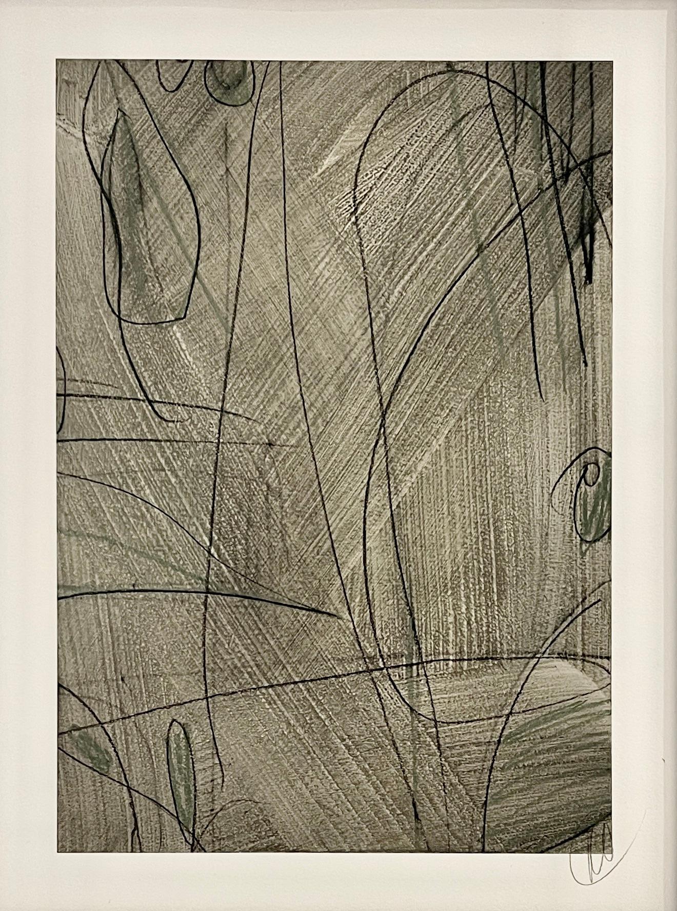 Études de lignes géométriques - Fusain par Murray Duncan - Marron Abstract Painting par Murray Duncan 