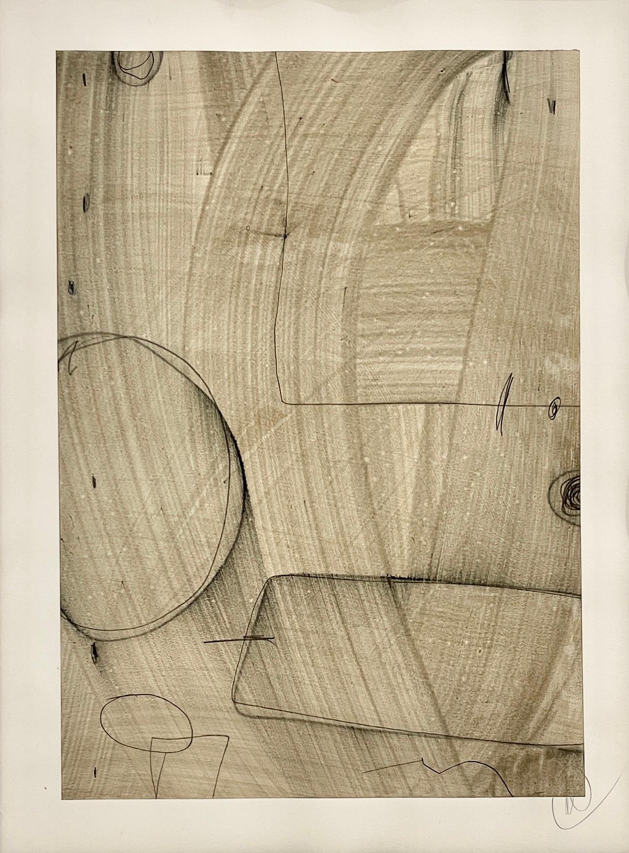 Geometric Line Studies Neutral — Nine-Piece Drawing Series by Murray Duncan - Painting by Murray Duncan 