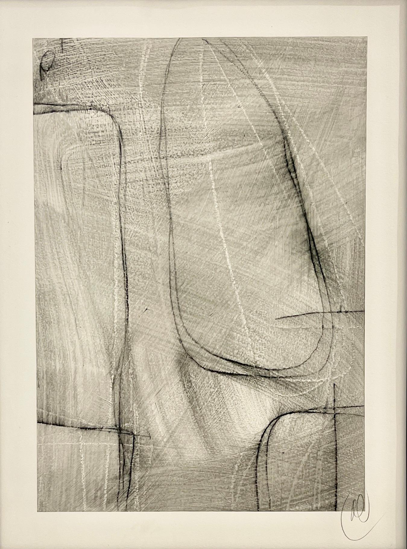 Étude de lignes géométriques C.C.C. par Murray Duncan Technique mixte sur papier