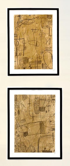 «Mapping Lines I y II», obra original en técnica mixta sobre papel de Murray Duncan (par)