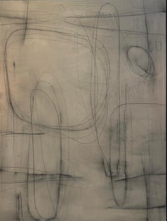 «La pieza que falta», obra abstracta en técnica mixta sobre lienzo, 36 x 48