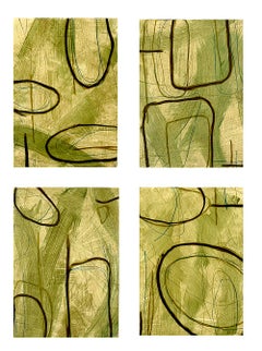 Moss Studies I–IV, Original Mixed Media on Paper by Murray Duncan (Set of 4)