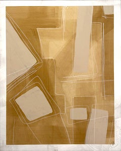 «Quiet Geometry», de Murray Duncan, técnica mixta sobre papel, geometría abstracta