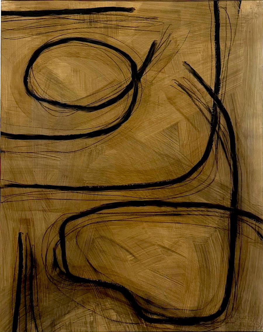 Abstract Painting di Murray Duncan  - "Structure Study I" di Murray Duncan, geometria astratta, tecnica mista su carta
