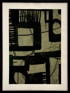 Untitled AP-122 is an expressive mixed-media work on archival cold-press waterco