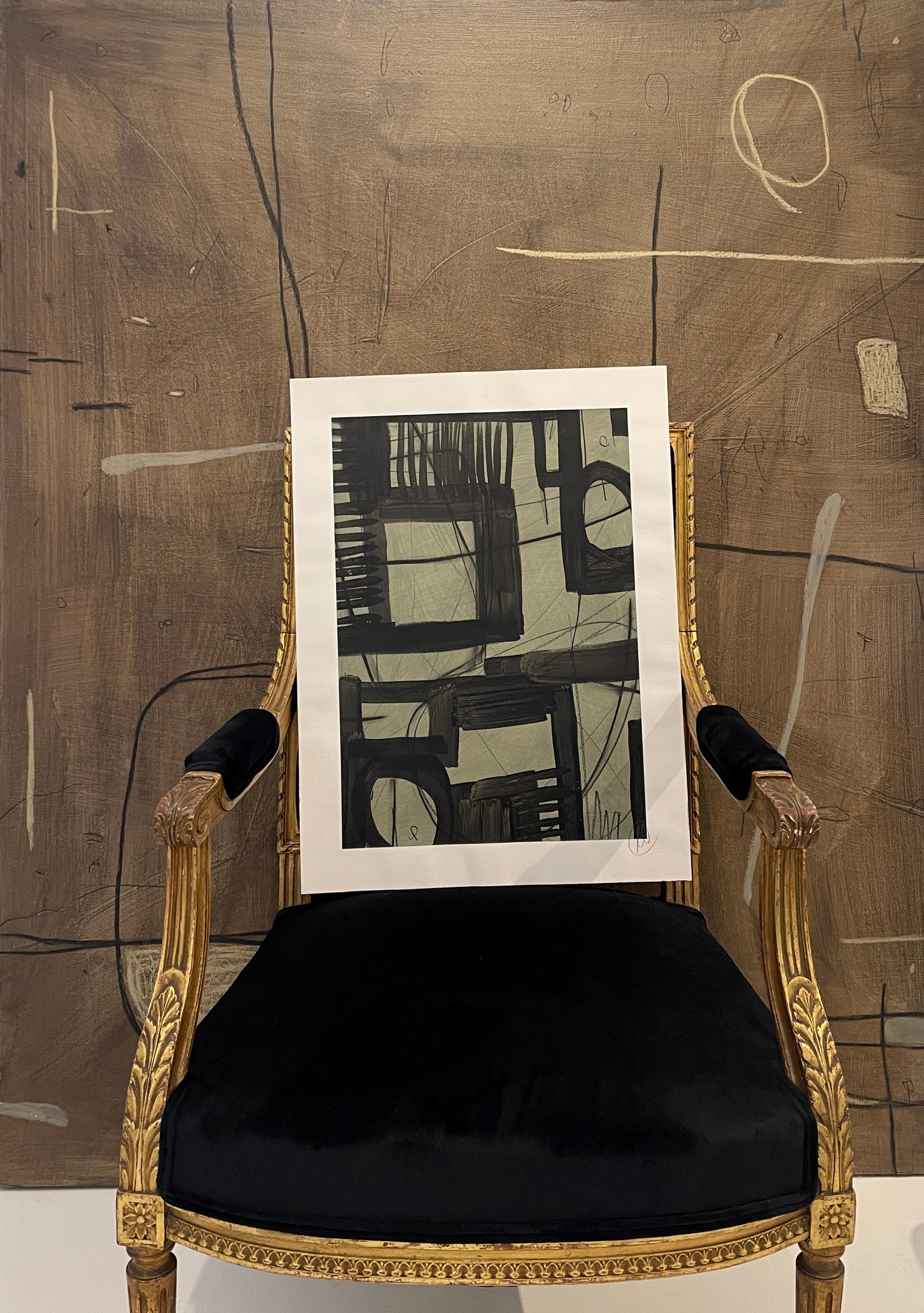 Untitled AP-122 is an expressive mixed-media work on archival cold-press waterco For Sale 1