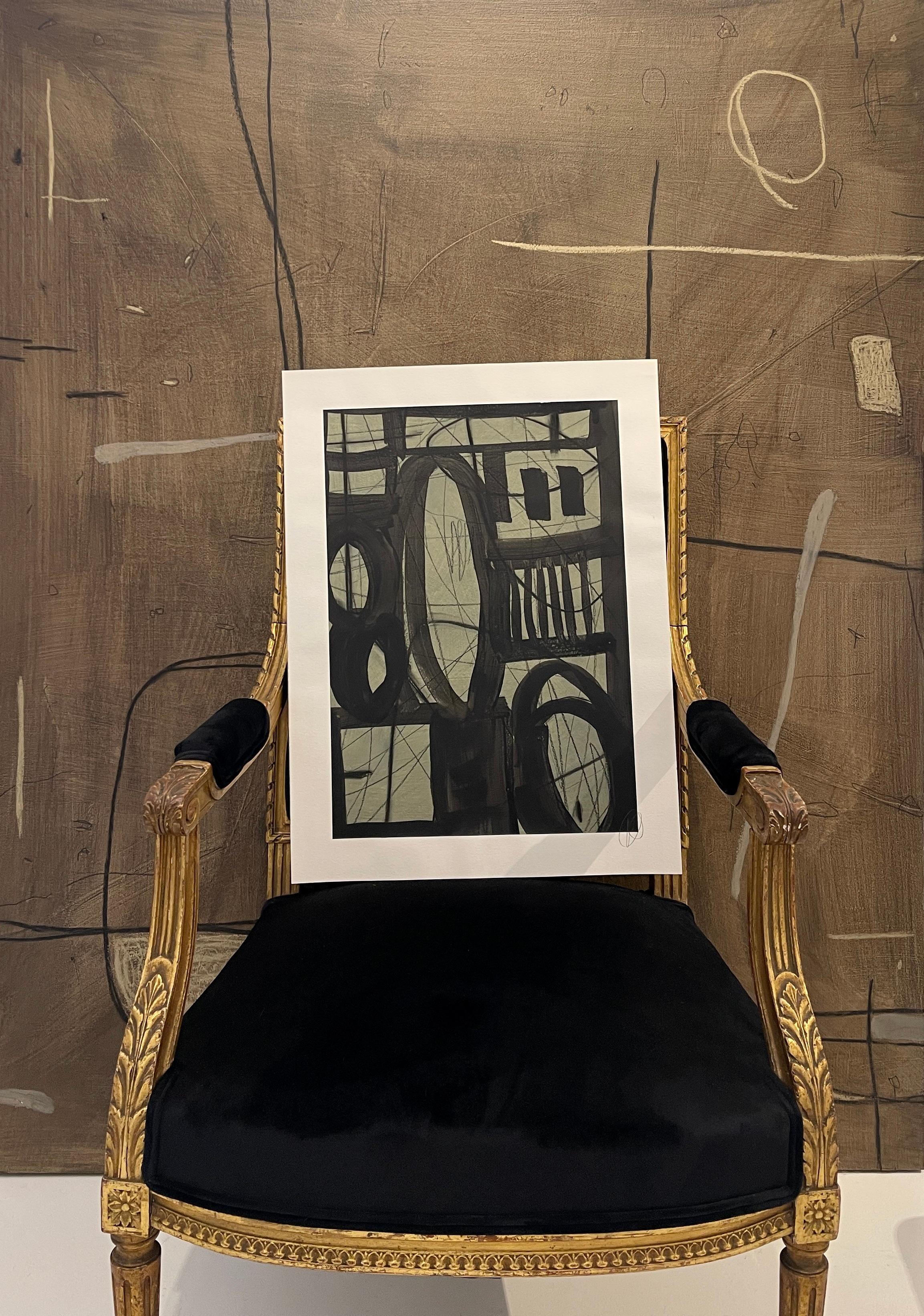 Untitled AP-123 — Mixed Media Work on Paper by Murray Duncan - Abstract Geometric Painting by Murray Duncan 