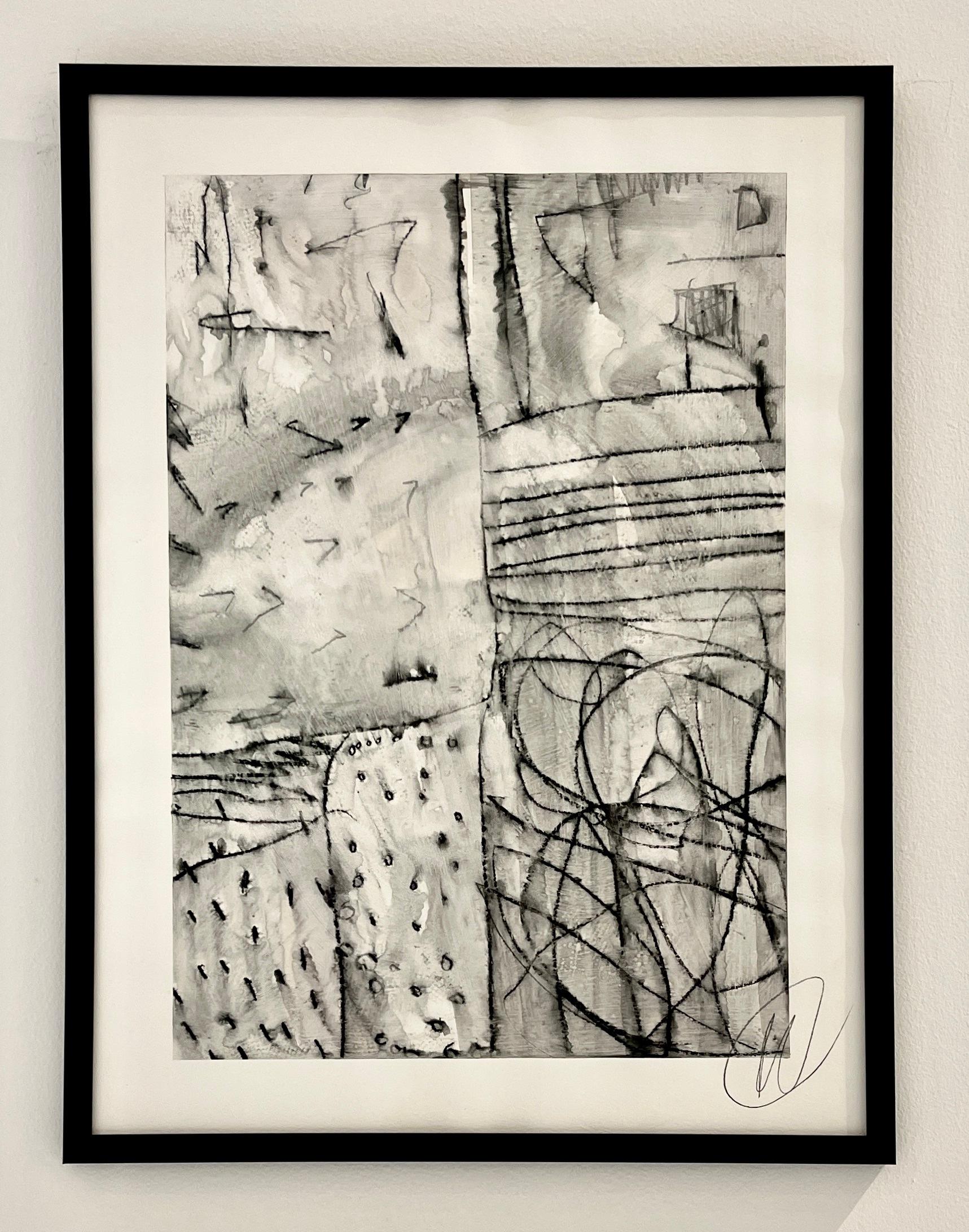 Untitled AP-124 — Mixed Media Work on Paper by Murray Duncan - Abstract Geometric Painting by Murray Duncan 