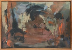 Vintage American Modernist Abstract Expressionist Signed Large Oil Painting