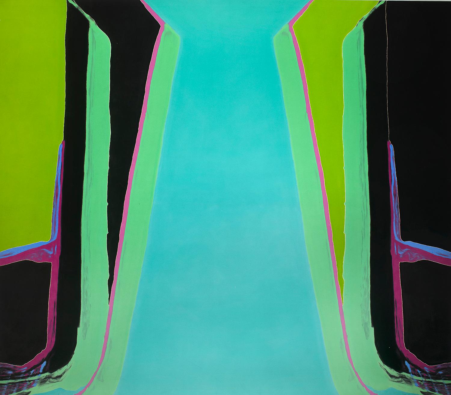 Murray Reich Abstract Painting - Untitled (Green Abstract)