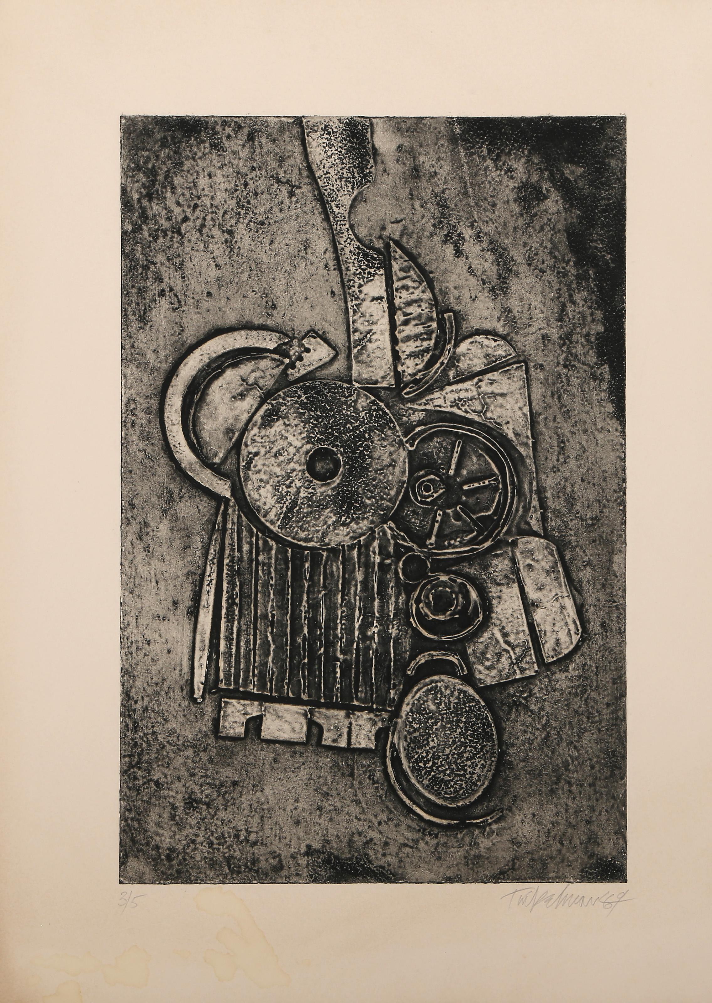 Photogram II, Surrealist Etching with Embossing by Murray Tinkelman For Sale 1