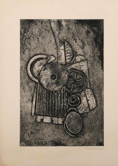 Photogram II, Surrealist Etching with Embossing by Murray Tinkelman
