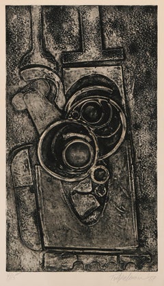 Photogram, Surrealist Etching with Embossing by Murray Tinkelman