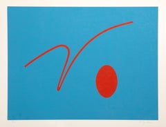 Bouncing Ball, Minimalist Screenprint by Murray Zucker