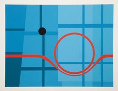 Runder Orbit, Geometrische Collage Multiple von Murray Zucker
