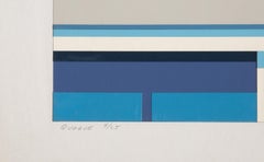 Quogue, Minimalistischer Siebdruck und Collage auf Papier von Murray Zucker