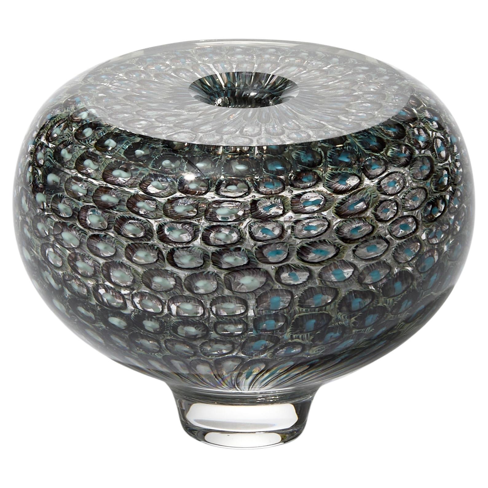 Murrine Quadrants in Celadon & Turquoise I, una scultura in vetro di Peter Bowles in vendita