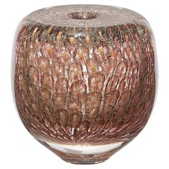 Murrine Quadrants in Salmon & Primrose III, glass sculpture by Peter Bowles