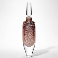 Bouteille à fermoir Murrine Quadrants en bleu pâle et saumon de Peter Bowles