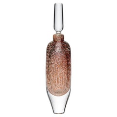 Murrine Quadrants Stoppered Bottle in Salmon & Primrose by Peter Bowles