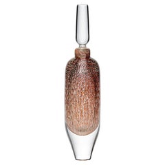 Murrine Quadrants Stoppered Bottle in Salmon & Primrose by Peter Bowles