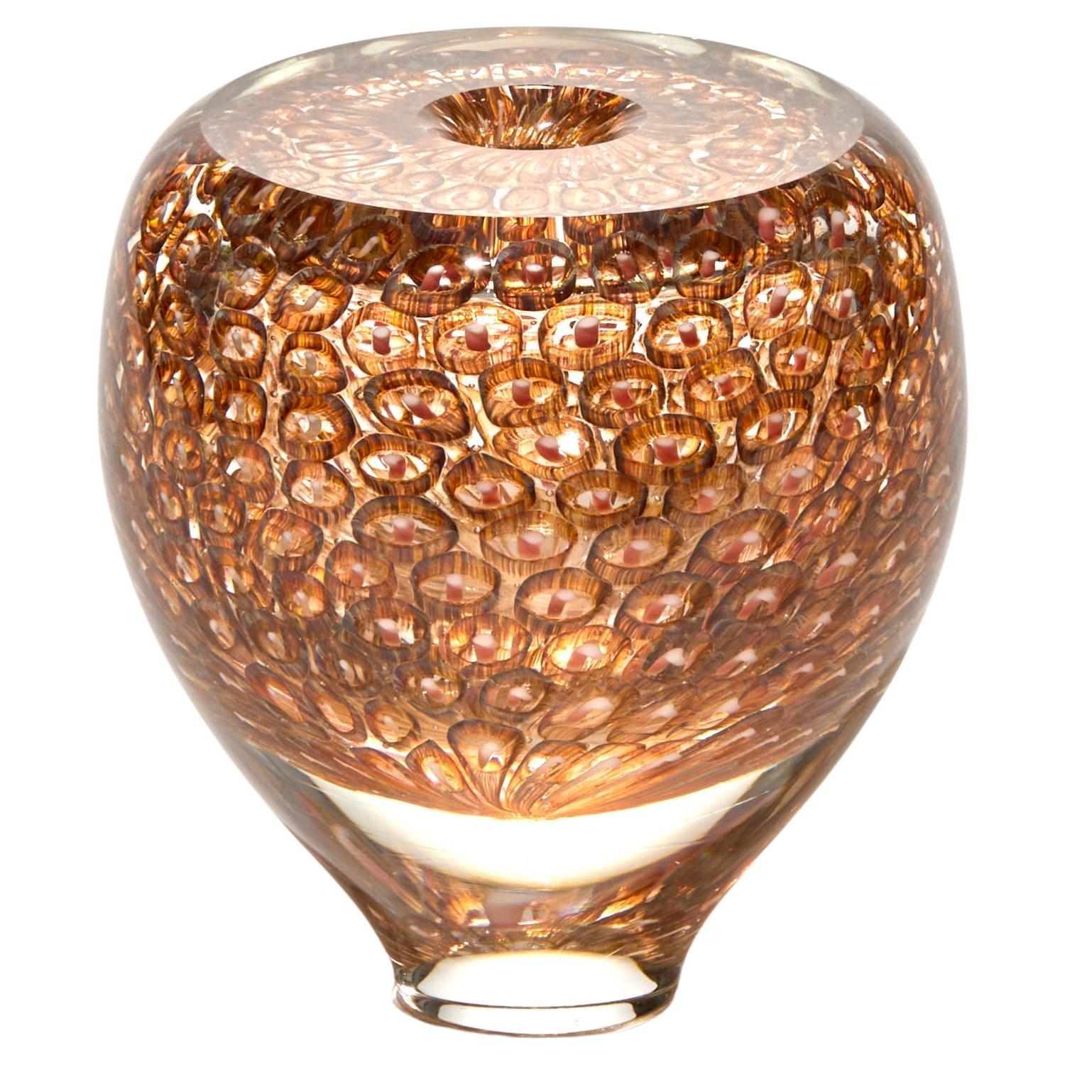 Murrine Quandrants in Apricot with Salmon & Primrose, scultura di Peter Bowles in vendita