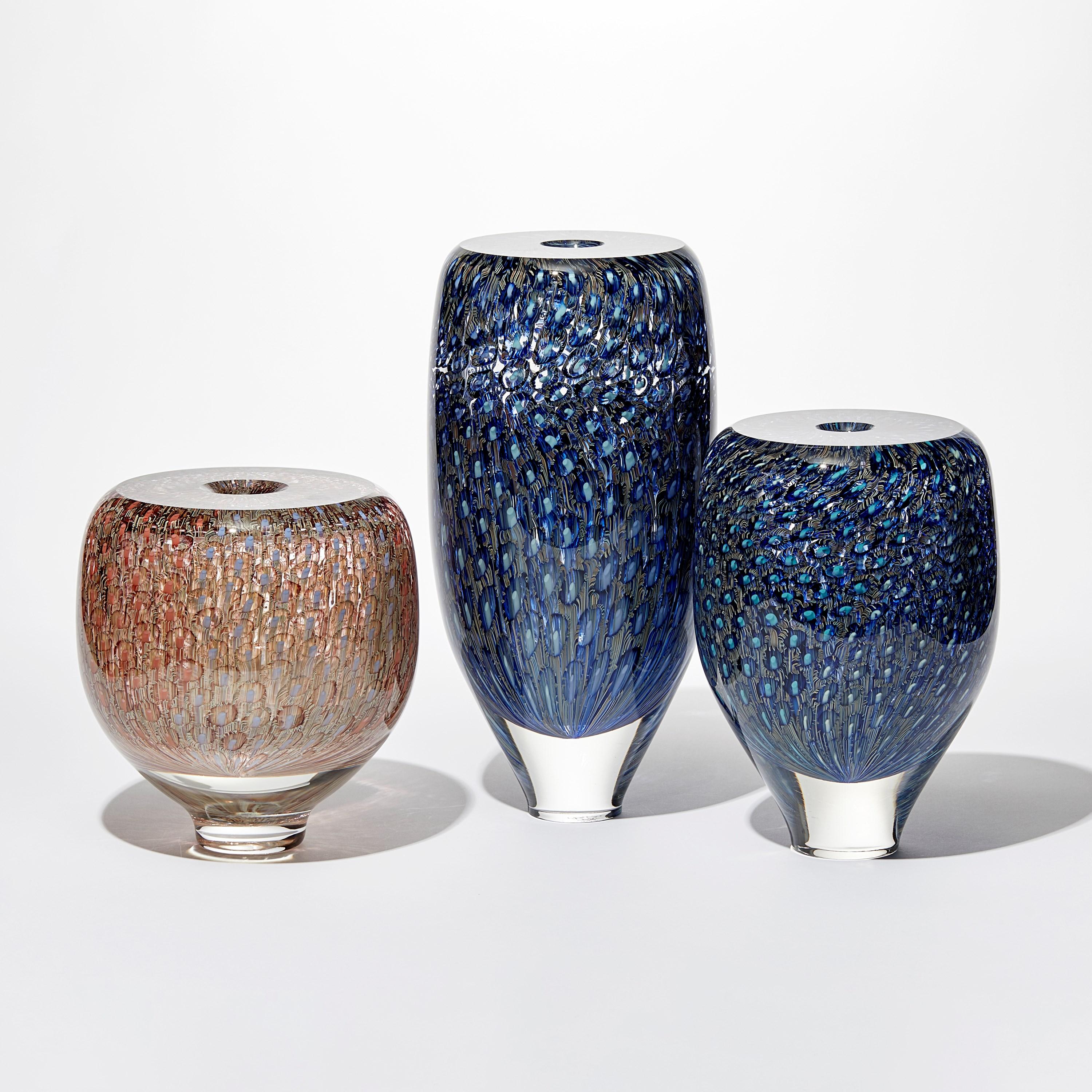 Contemporary  Murrine Quadrants in Pale Blue & Salmon I, patterned object by Pater Bowles