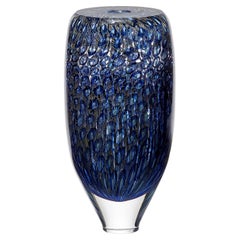 Murrine Quadrants Große Form in Blassblau & Türkis, Vase von Peter Bowles