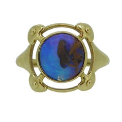 Murrle Bennet & Co. Opal Ring, Arts & Crafts, circa 1910, 18 Karat Yellow Gold