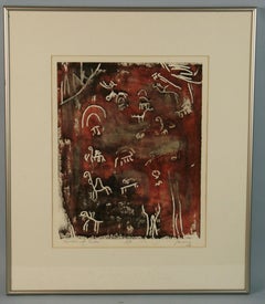 Abstract Lithography Cave Drawings 1960